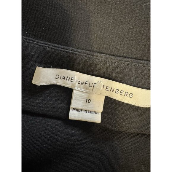 Diane Von Furstenberg Animal Print Skirt Black Cream Gray Smooth Fit Cotton Mix - Picture 13 of 15